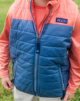 Boy's Puffer Vest- Copen Blue Color Block