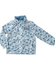 Boys Reflective Rain Jacket in Blue Break Point Camo