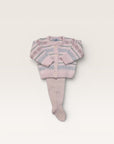 Baby Pink Fair Isle Footed Set