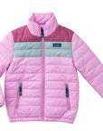Girls Colorblock Puffer Jacket in Orchid Purple