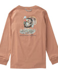 Kid's Long Sleeve Cotton Pocket T-shirt-  Mocha Mousse
