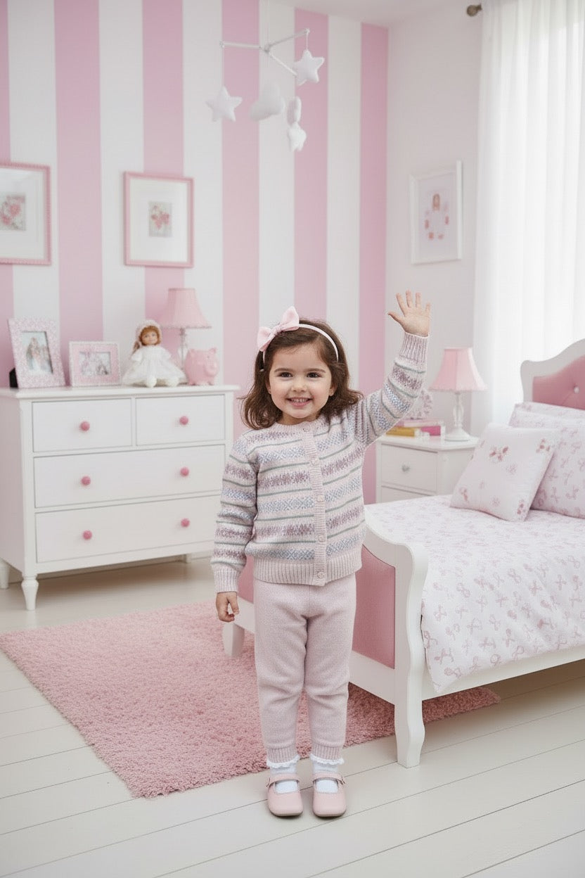 Toddler Pink Fair Isle Jogger Set