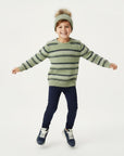 Crew Sweater- Fair Isle Sage and Navy