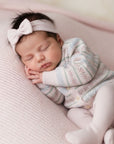 Baby Pink Fair Isle Footed Set