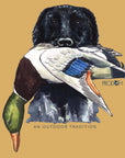 Boys' Long Sleeve Cotton T-shirt in Ochre Duck Hunting Dog Art