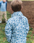 Boys Reflective Rain Jacket in Blue Break Point Camo