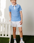 Sky Blue Baseline Stripe Polo Shirt